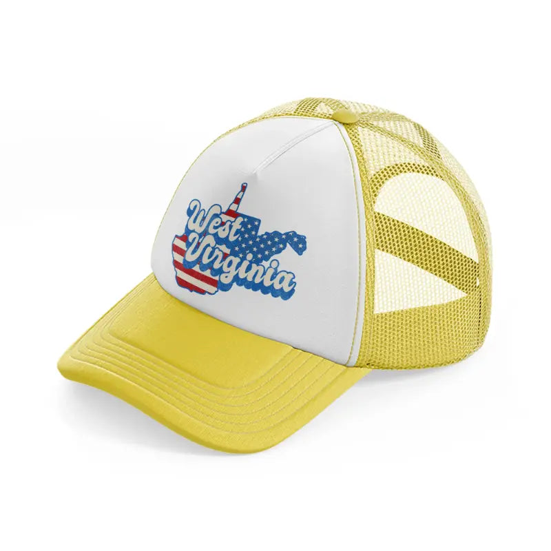 west virginia flag-yellow-trucker-hat