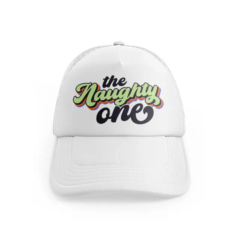 the naughty one white trucker hat