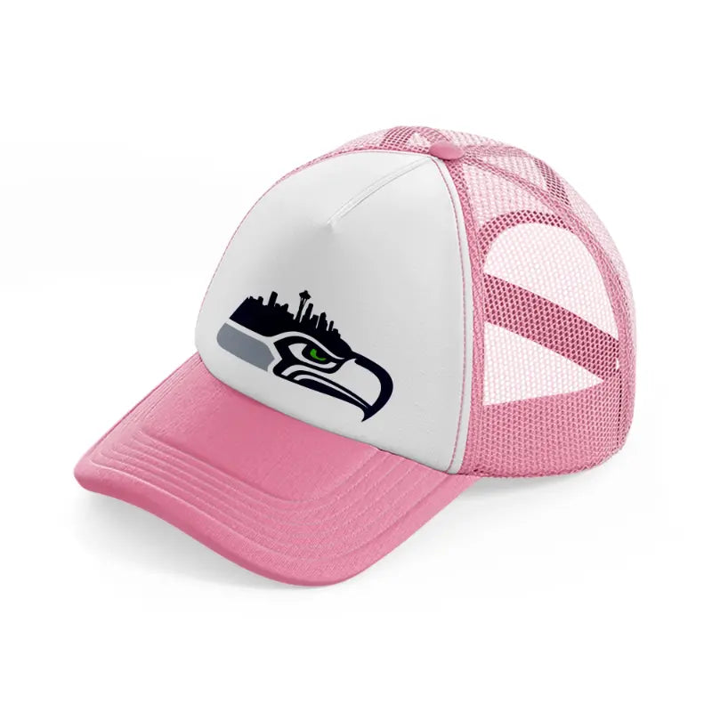 seattle seahawks shape-pink-and-white-trucker-hat