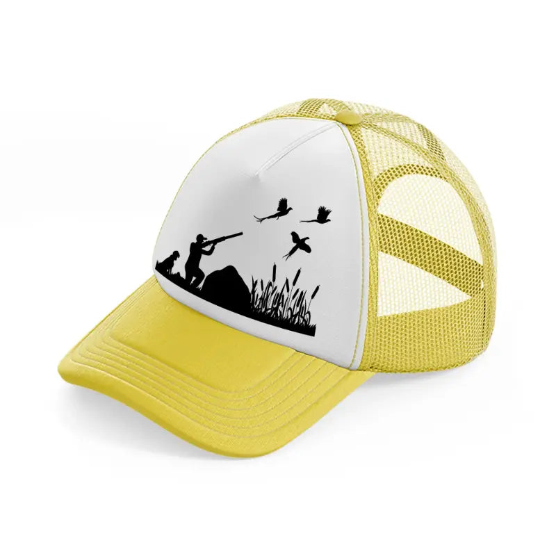 hunting-yellow-trucker-hat