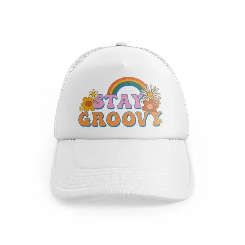 hippiehappy1 white trucker hat