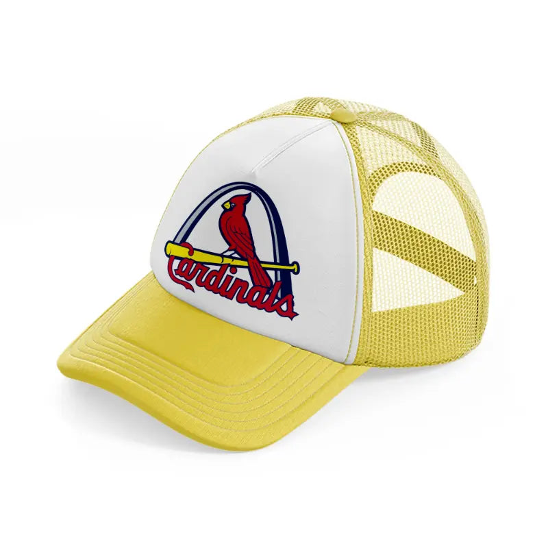 cardinals bird logo-yellow-trucker-hat