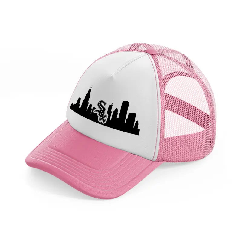 chicago white sox city shape-pink-and-white-trucker-hat