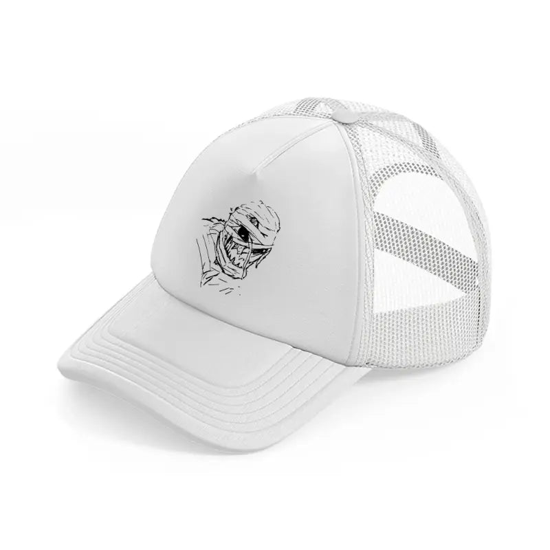 mummy white trucker hat