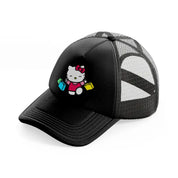 hello kitty happy shopping-black-trucker-hat