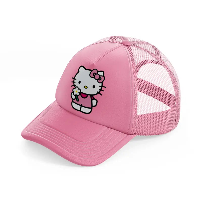 hello kitty flower-pink-trucker-hat