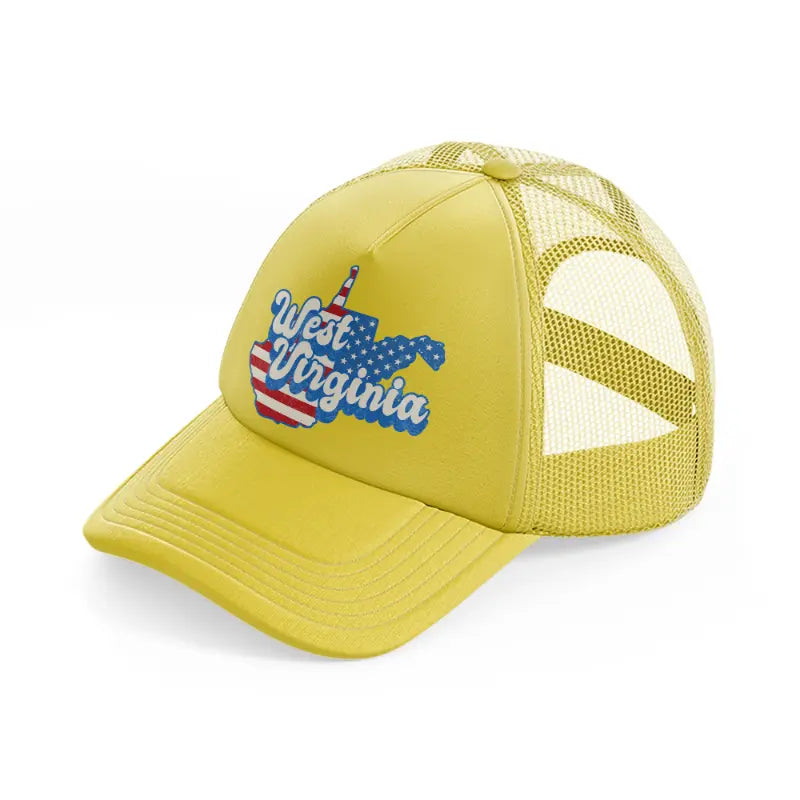 west virginia flag gold trucker hat