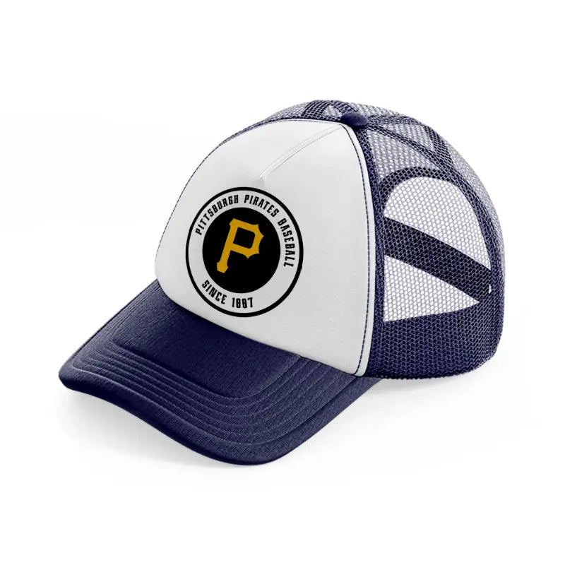 pittsburgh pirates baseball since 1887-navy-blue-and-white-trucker-hat