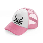 gone hunting-pink-and-white-trucker-hat
