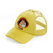 luffy smiling-gold-trucker-hat