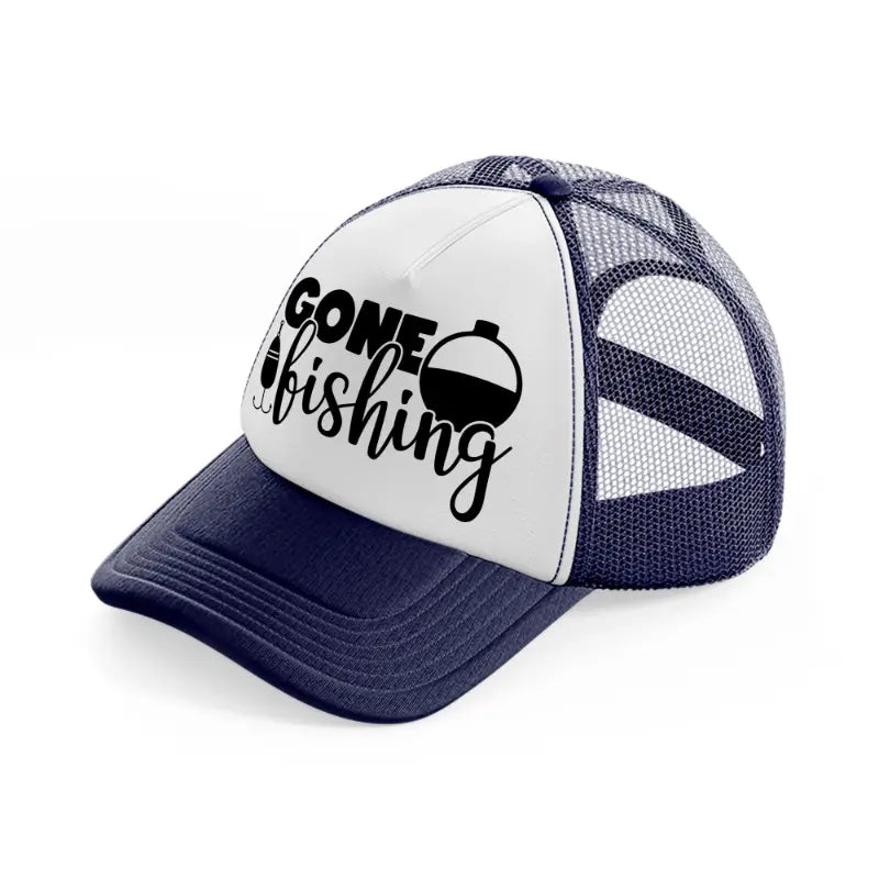 gone fishing transparent-navy-blue-and-white-trucker-hat