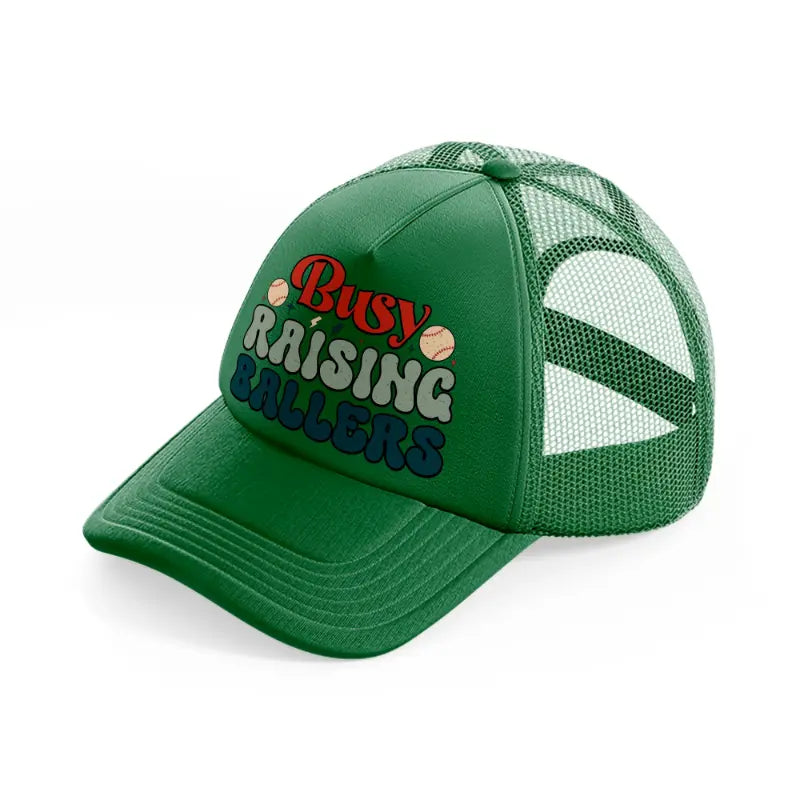busy raising ballers-green-trucker-hat