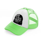 halloween ghost-lime-green-trucker-hat