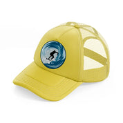 surfing gold trucker hat