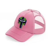seattle seahawks skull-pink-trucker-hat