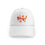 retro positive stickers (14) white trucker hat