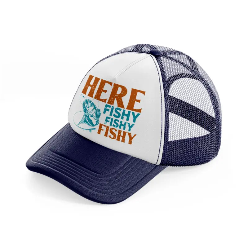 here fishy-navy-blue-and-white-trucker-hat
