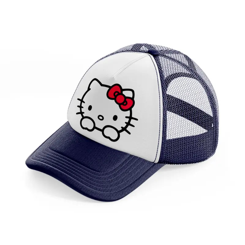 hello kitty basic-navy-blue-and-white-trucker-hat
