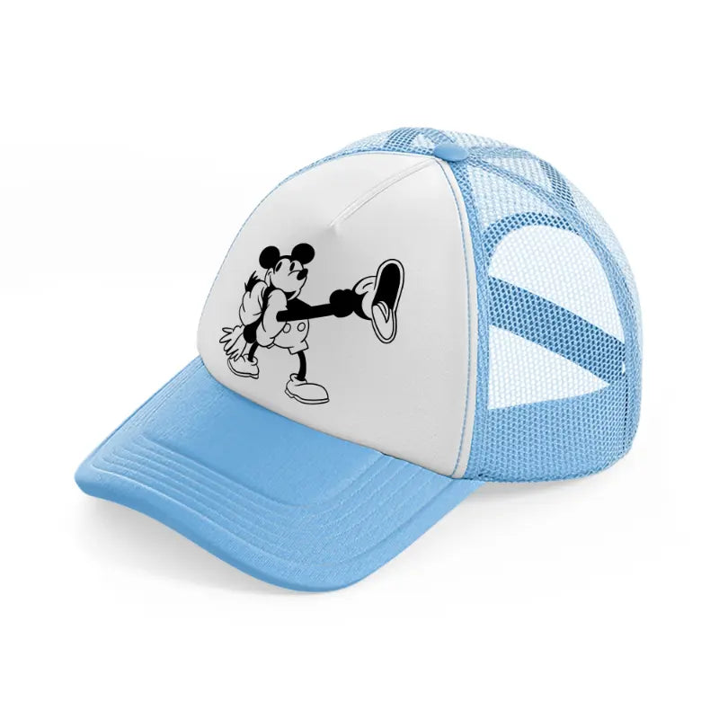 mickey bird sky blue trucker hat