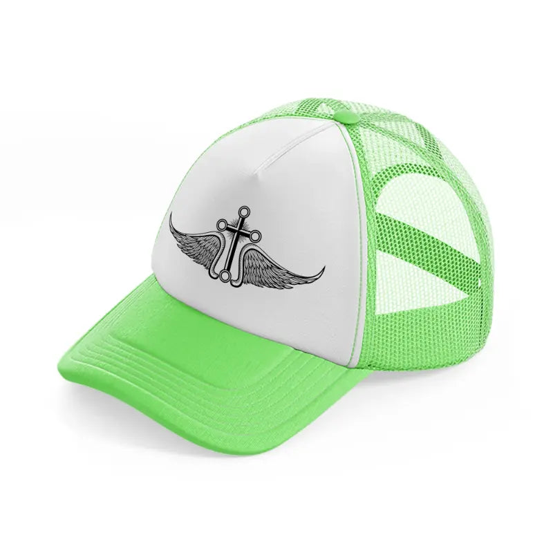 cross wings-lime-green-trucker-hat