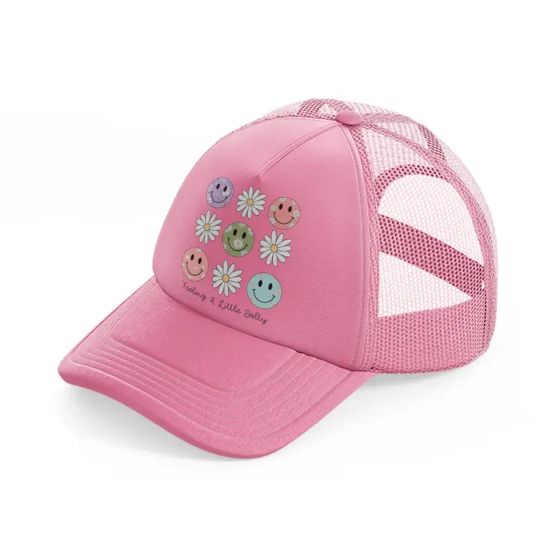 smiley flowers-pink-trucker-hat