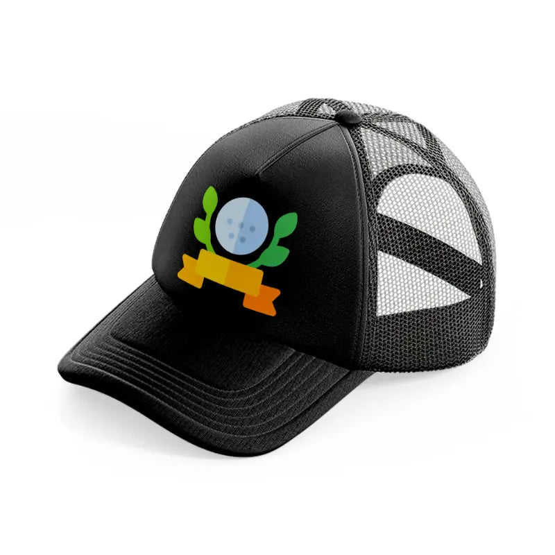 golf ball color-black-trucker-hat