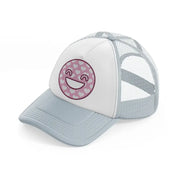 laughter face grey trucker hat