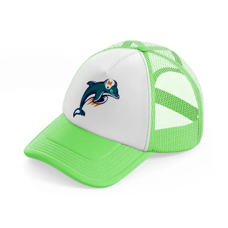 miami dolphins emblem-lime-green-trucker-hat