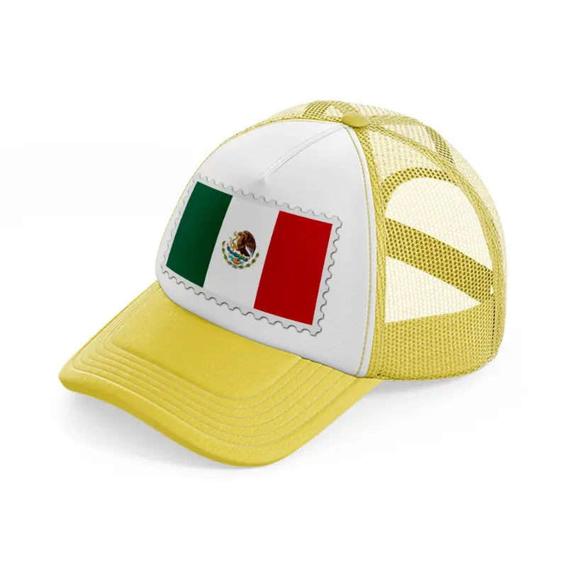 mexico stamp-yellow-trucker-hat