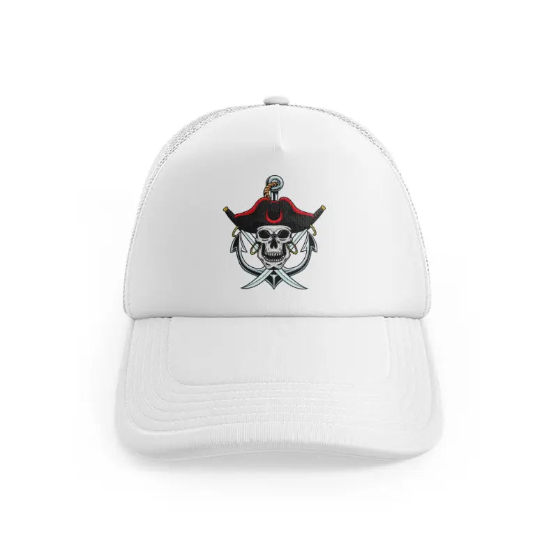 Pirates Skull Mascot Anchorwhitefront view