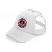 usa themed happy face-white-trucker-hat