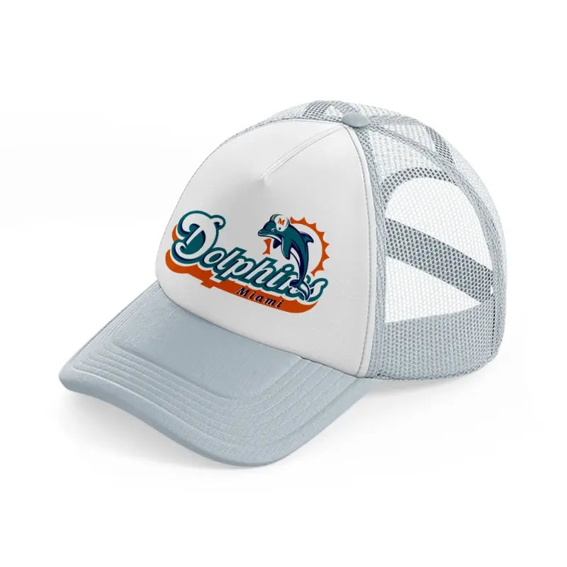 miami dolphins logo-grey-trucker-hat