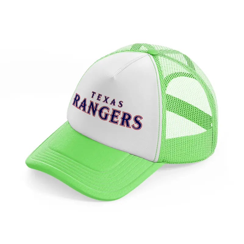 texas rangers logo lime green trucker hat