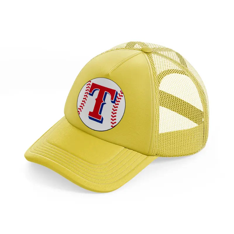 texas rangers ball-gold-trucker-hat