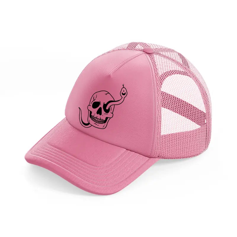 halloween skull-pink-trucker-hat