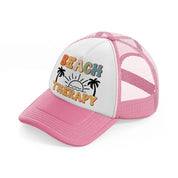 beach therapy-pink-and-white-trucker-hat