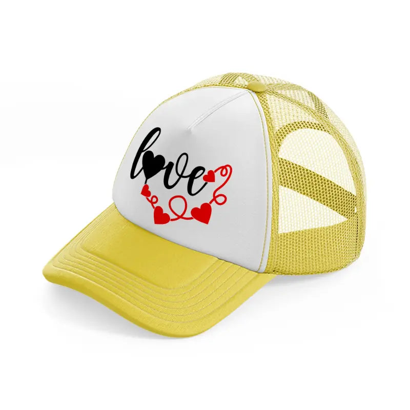 love b&r yellow trucker hat