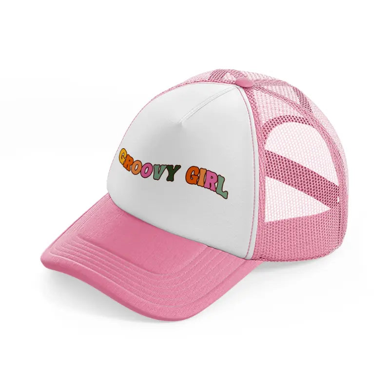 retro elements-98-pink-and-white-trucker-hat
