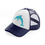 dolphin (2) navy blue and white trucker hat