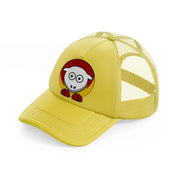 kansas city chiefs funny emblem-gold-trucker-hat