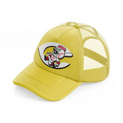 cincinnati retro emblem-gold-trucker-hat