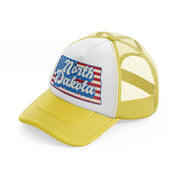 north dakota flag-yellow-trucker-hat