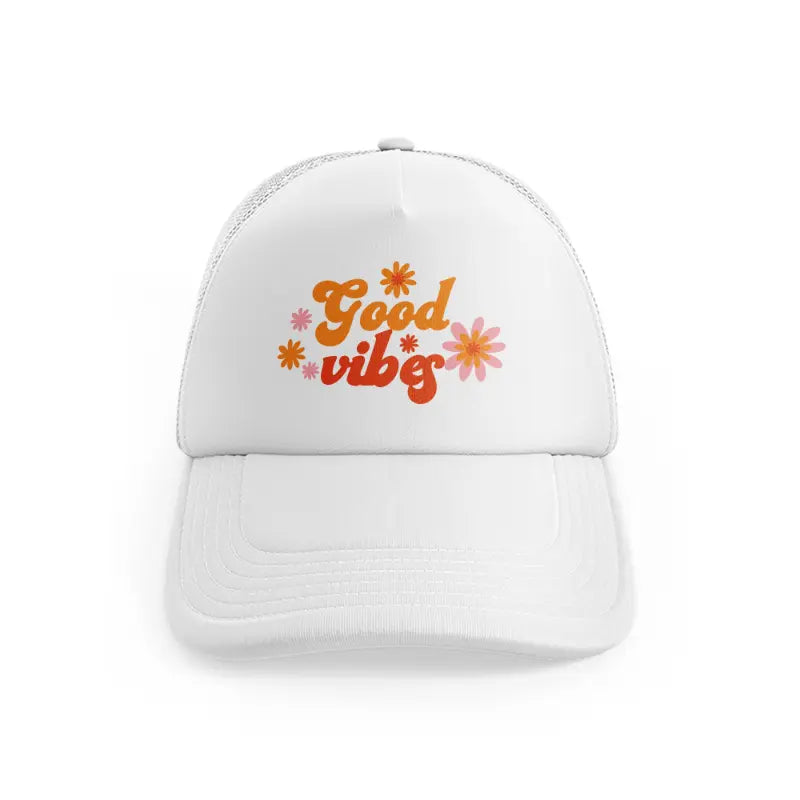 retro positive stickers (7) white trucker hat