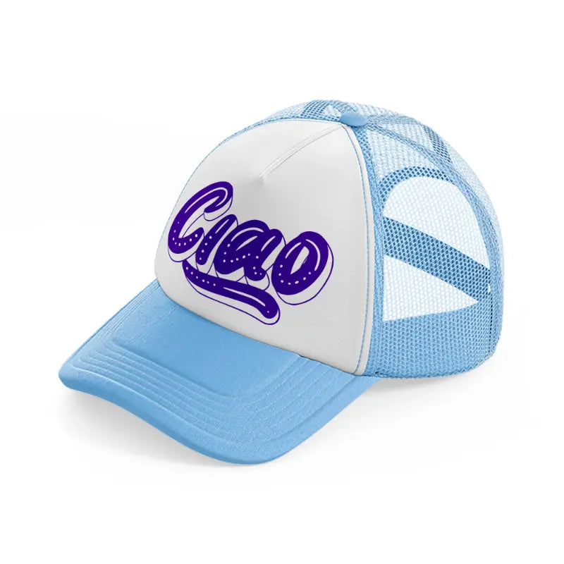 ciao purple sky blue trucker hat