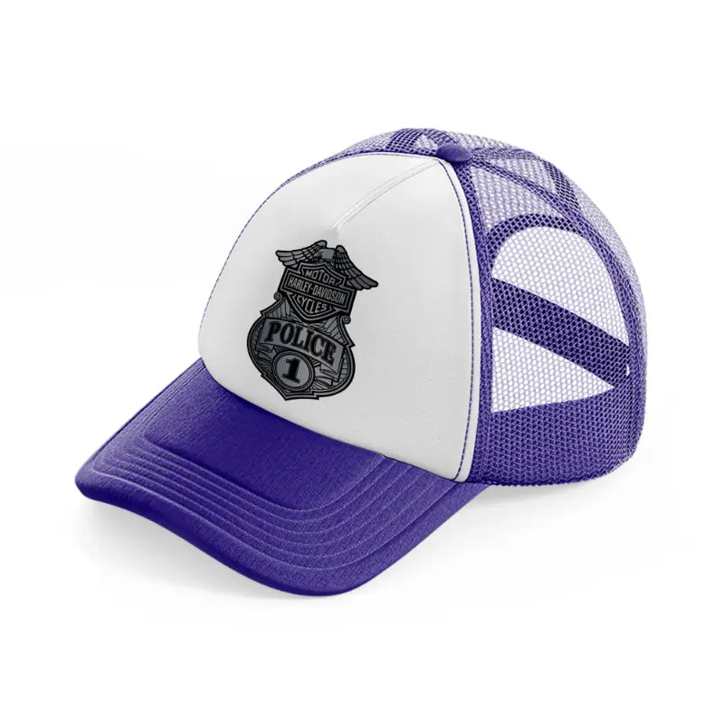 harley-davidson motorcycles police 1-purple-trucker-hat