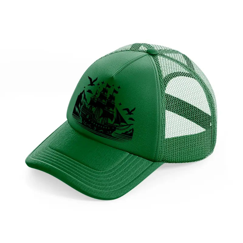 ship & birds-green-trucker-hat
