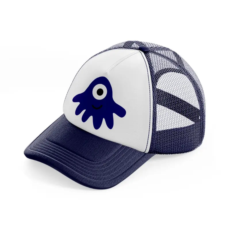 blue monster navy blue and white trucker hat