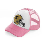 new orleans saints helmet-pink-and-white-trucker-hat