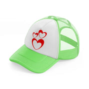 3 hearts-lime-green-trucker-hat