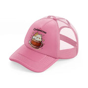 catpuccino cup pink trucker hat